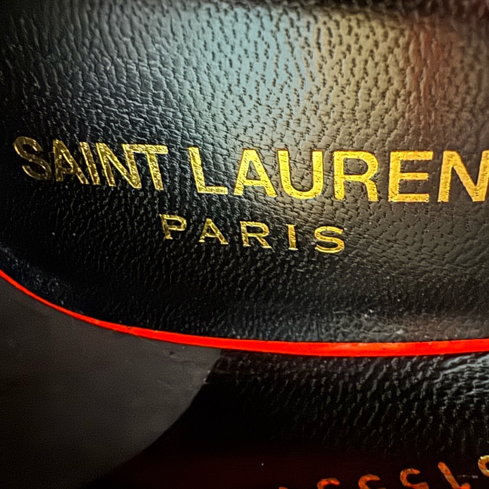 Saint Laurent Glossy Patent Leather Red Orange Heels 40Europe 9.5 US - Picture 11 of 16